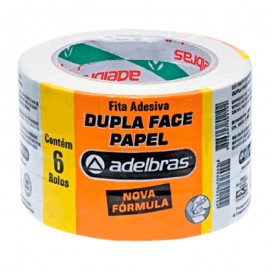 FITA DUPLA FACE PAPEL BRANCO ADELBRAS 12 X 30M 6 ROLOS