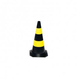 Cone para Sinalizacao 70 cm Preto e Amarelo