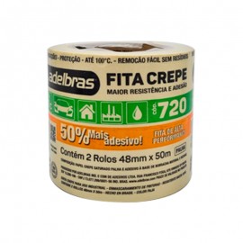 FITA CREPE ADELBRAS 720 48MM X 50MT- 2 ROLOS