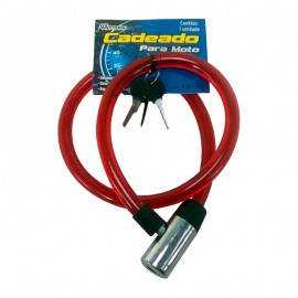 Cadeado para moto cabo de aco 14mm 1mt CD30